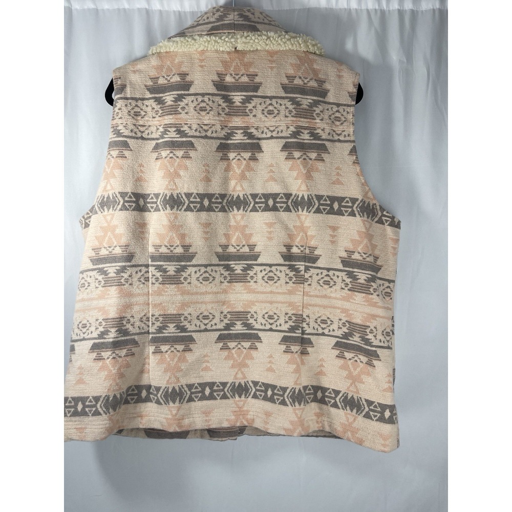 Duluth Trading Co. Women's Festivest Southwest Pink Gray Aztec Print XL Vest - Picture 5 of 10